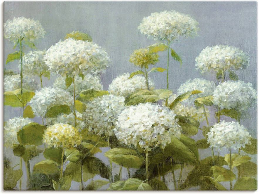 Artland Artprint Witte hortensia's tuin als artprint op linnen poster muursticker in verschillende maten