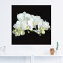 Artland Artprint Witte orchidee op een zwarte achtergrond als artprint op linnen poster muursticker in verschillende maten - Thumbnail 1
