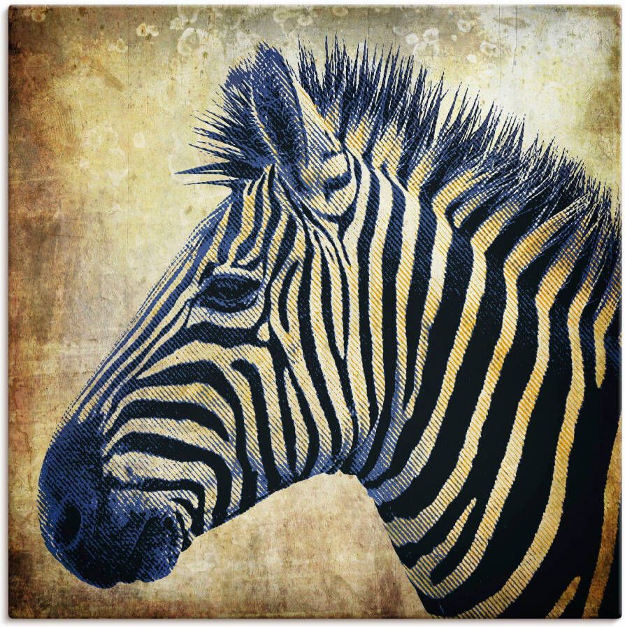 Artland Artprint Zebra portret PopArt als artprint op linnen in verschillende maten