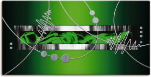 Artland Artprint Zilver abstract op groen