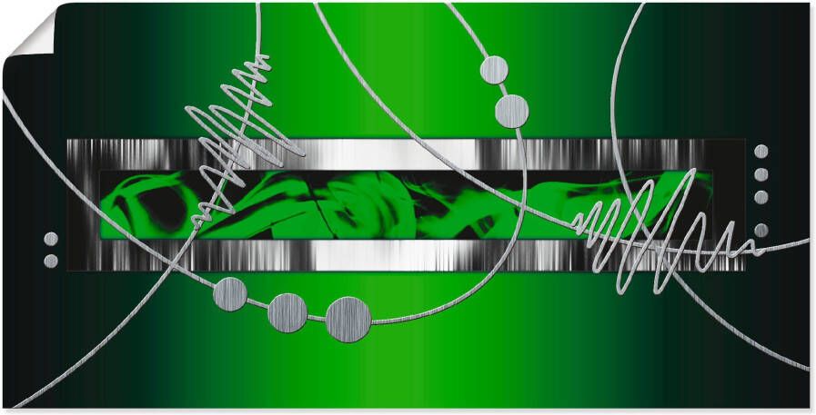 Artland Artprint Zilver abstract op groen
