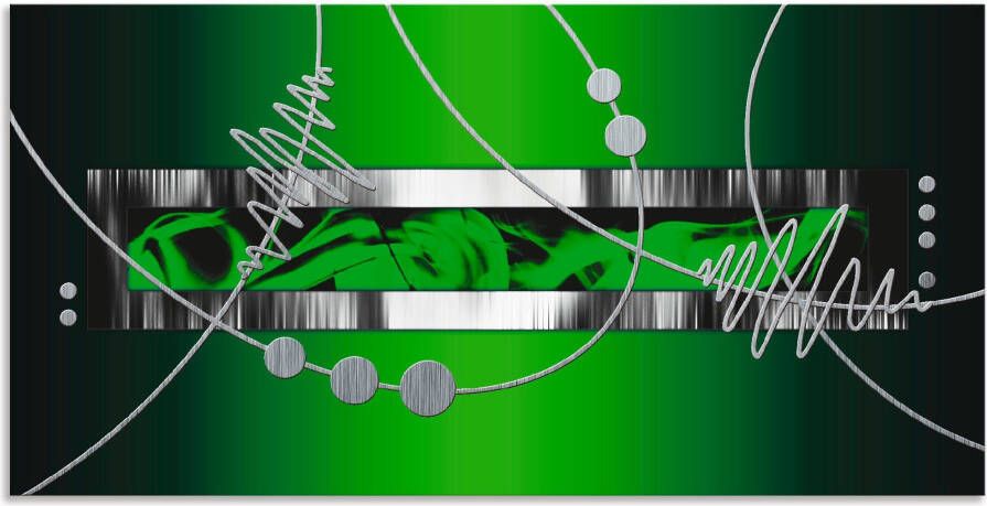 Artland Artprint Zilver abstract op groen