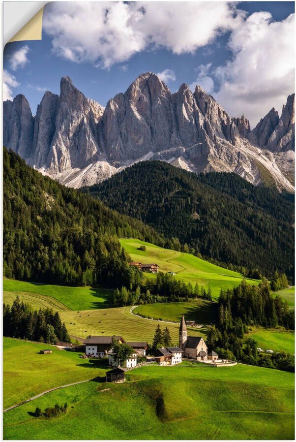 Artland Poster Zomer in Zuid-Tirol in de Dolomieten als artprint van aluminium artprint op linnen muursticker of poster in verschillende maten - Foto 1