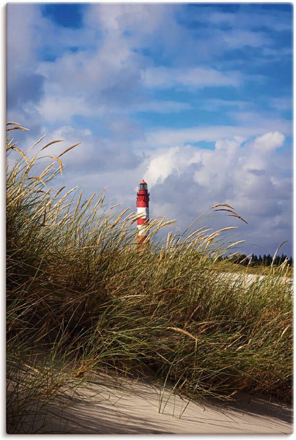 Artland Artprint Zomerimpressie vuurtoren Amrum als artprint op linnen poster in verschillende formaten maten