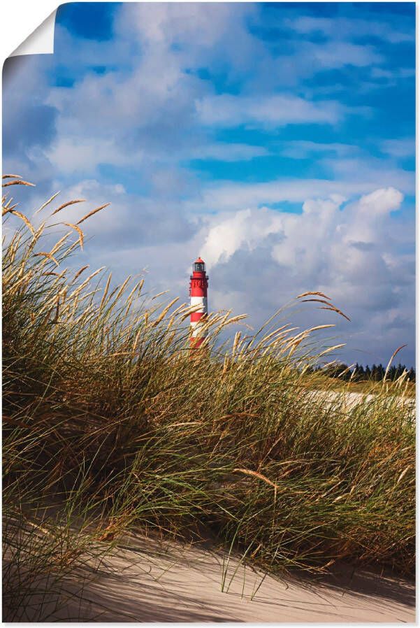 Artland Artprint Zomerimpressie vuurtoren Amrum als artprint op linnen poster in verschillende formaten maten