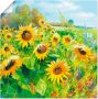 Artland Artprint Zomerweide met zonnebloemen als artprint van aluminium artprint voor buiten artprint op linnen poster muursticker - Thumbnail 1