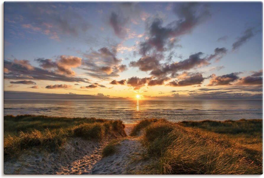 Artland Artprint Zonsondergang op Sylt als artprint op linnen poster in verschillende formaten maten