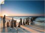 Artland Artprint Zonsondergang strand golfbreker als artprint van aluminium artprint voor buiten artprint op linnen poster muursticker - Thumbnail 1