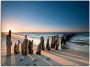 Artland Artprint Zonsondergang strand golfbreker als artprint van aluminium artprint voor buiten artprint op linnen poster muursticker - Thumbnail 1