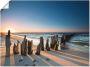 Artland Artprint Zonsondergang strand golfbreker als artprint van aluminium artprint voor buiten artprint op linnen poster muursticker - Thumbnail 1