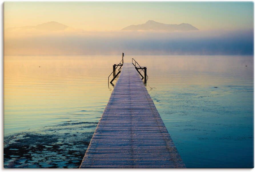 Artland Artprint Zonsopkomst aan de Chiemsee als artprint op linnen poster muursticker in verschillende maten