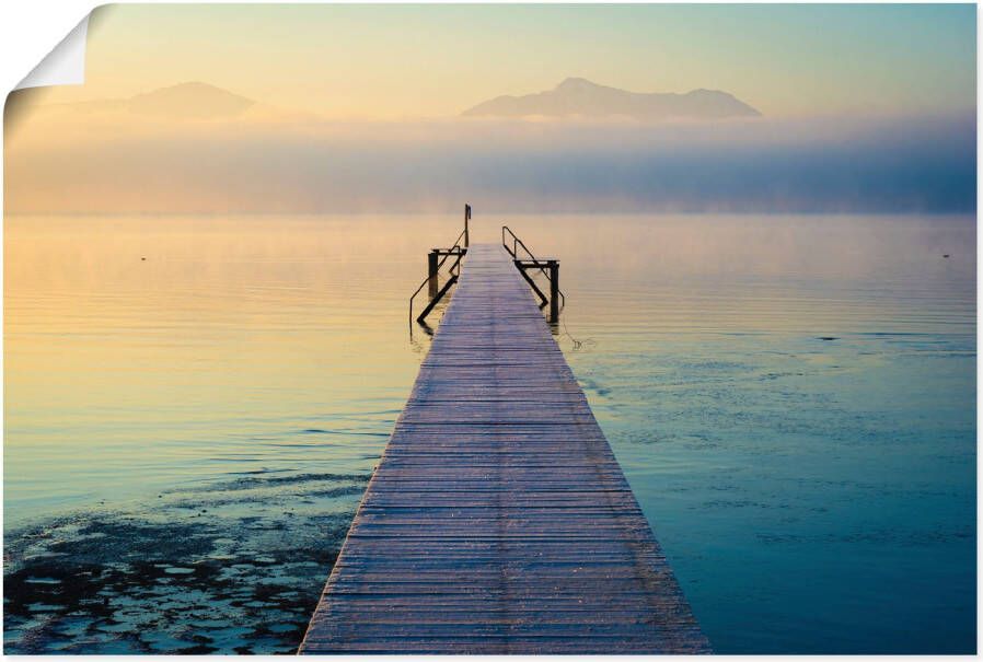 Artland Artprint Zonsopkomst aan de Chiemsee als artprint op linnen poster muursticker in verschillende maten