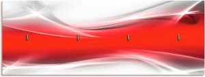 Artland Kapstok Creatief element rood voor uw artdesign van hout met 4 sleutelhaakjes – sleutelbord sleutelborden sleutelhouder sleutelhanger voor de hal – stijl: modern