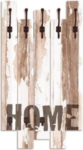 Artland Kapstok Home ruimtebesparende kapstok van hout met 5 haken geschikt voor kleine smalle hal halkapstok