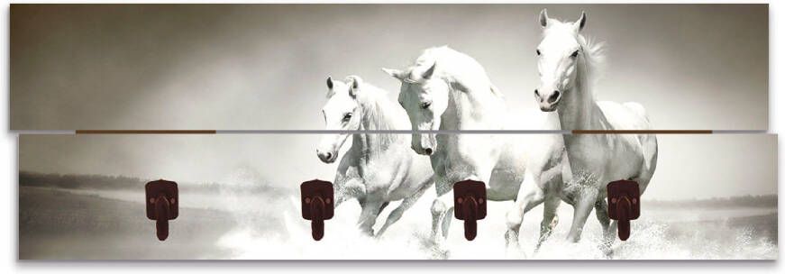 Artland Kapstok Kudde van witte paarden gedeeltelijk gemonteerd