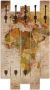 Artland Kapstok Wereldkaart gedeeltelijk gemonteerd - Thumbnail 1