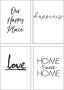 Artland Poster Geluk liefde vertrouwd thuis geluk alleen (4 stuks) - Thumbnail 1