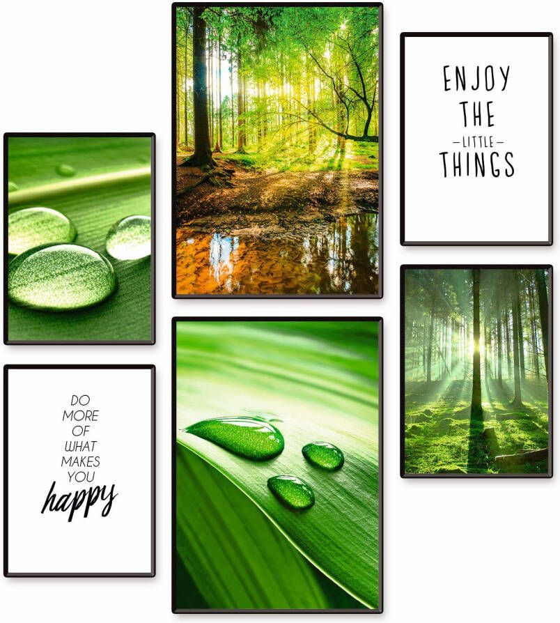 Artland Poster Geniet van de natuur 6-pack 2xdin a3 4xdin a4 zonder lijst (set 6 stuks)