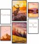 Artland Poster Natuur bij zonsondergang 6-pack 2xdin a3 4xdin a4 zonder lijst (set 6 stuks) - Thumbnail 1