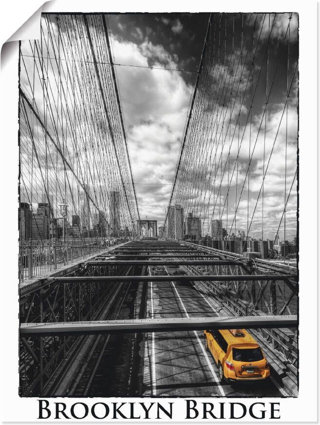 Artland Poster New York Brooklyn Bridge als artprint op linnen muursticker of poster in verschillende maten