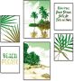 Artland Poster Palmen strand & zee Poster artprint wandposter (6 stuks) - Thumbnail 1