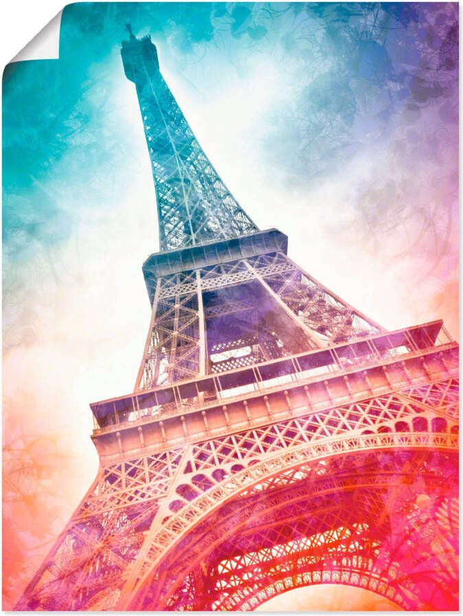 Artland Poster Parijs Eiffeltoren II als artprint van aluminium artprint op linnen muursticker of poster in verschillende maten