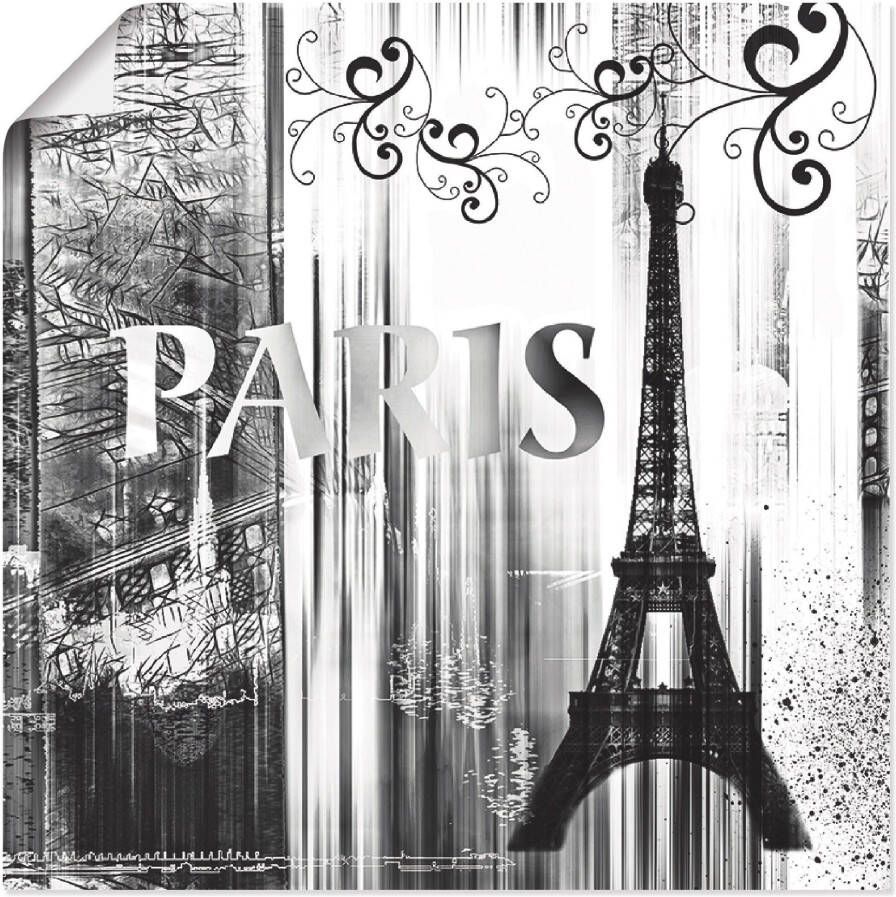 Artland Poster Parijs Wereldstad abstracte collage 04 als artprint op linnen muursticker of poster in verschillende maten