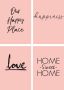 Artland Poster Plaats geluk liefde Home sweet Home (4 stuks) - Thumbnail 1
