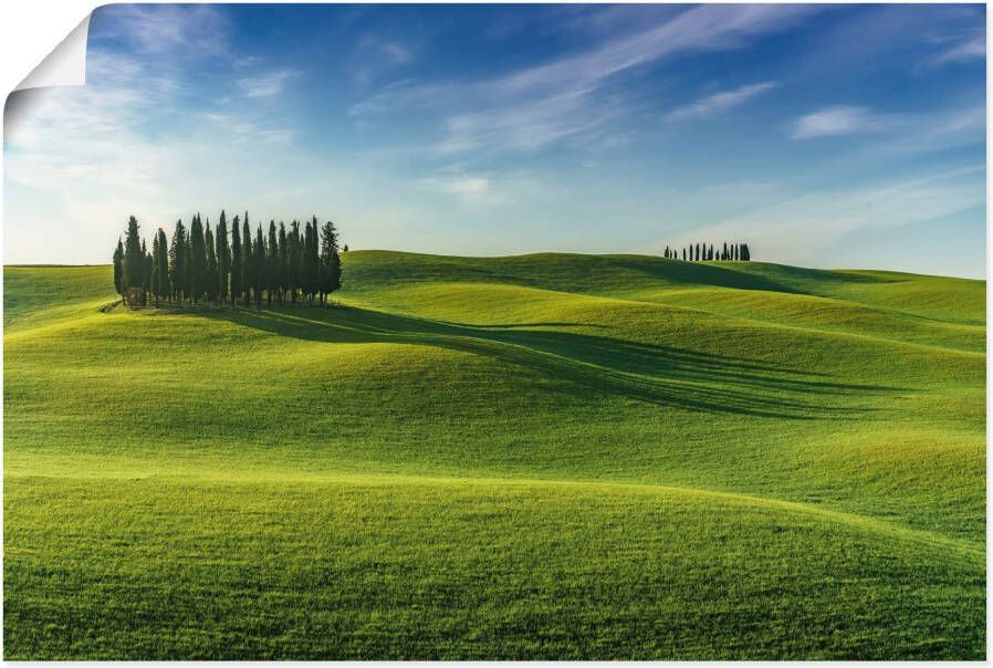 Artland Poster Val d'Orcia Toscane Italië als artprint van aluminium artprint op linnen muursticker of poster in verschillende maten