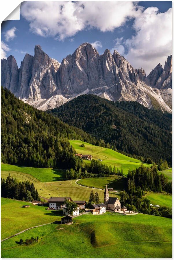 Artland Poster Zomer in Zuid-Tirol in de Dolomieten als artprint van aluminium artprint op linnen muursticker of poster in verschillende maten