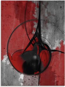 Artland Print op glas Abstract in rood en zwart in verschillende maten