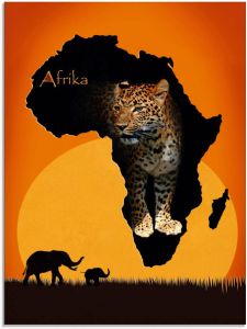 Artland Print op glas Afrika het zwarte continent in verschillende maten