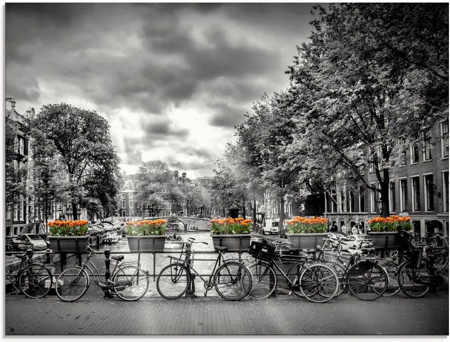 Artland Print op glas Amsterdam Herengracht zonnestralen II