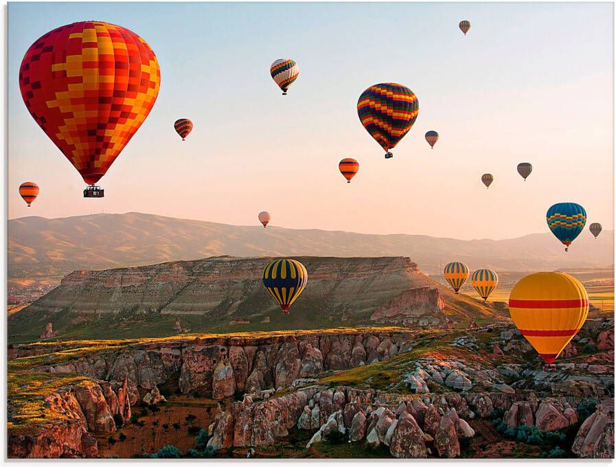 Artland Print op glas Ballonvaart in Cappadocië