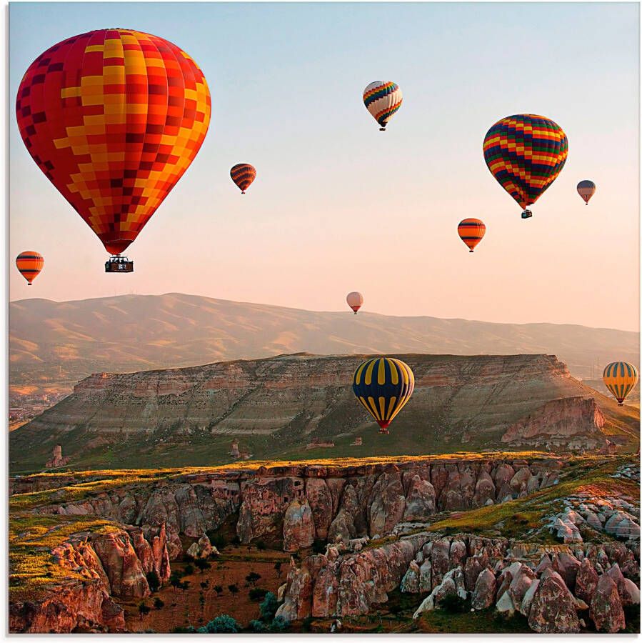 Artland Print op glas Ballonvaart in Cappadocië