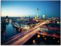 Artland Print op glas Berlijn Cityscape s avonds - Thumbnail 1