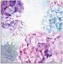 Artland Print op glas Blauw en pink hortensia - Thumbnail 1