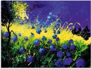 Artland Print op glas Blauwe bloemen in verschillende maten