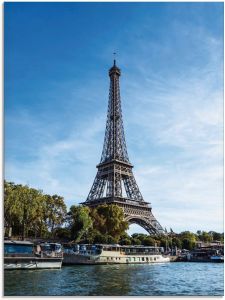Artland Print op glas Blik op de Eiffeltoren in Parijs in verschillende maten