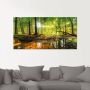 Artland Print op glas Bos met beek in verschillende maten - Thumbnail 1