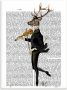 Artland Print op glas Dansend hert met viool - Thumbnail 1