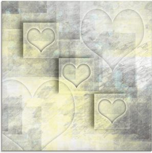 Artland Print op glas Digitale kunst harten in verschillende maten