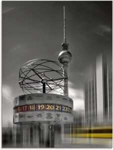 Artland Print op glas Dynamische kunst Berlin Alexanderplatz in verschillende maten
