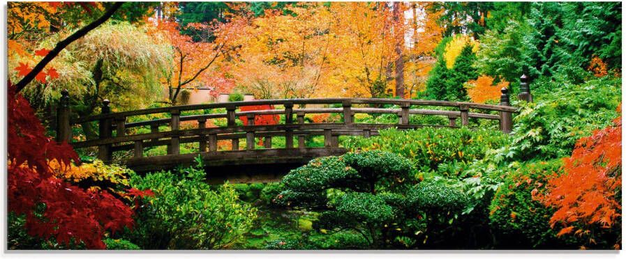 Artland Print op glas Een brug in Japanse tuin