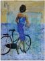 Artland Print op glas Een meisje met een fiets - Thumbnail 1