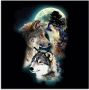 Artland Print op glas Fantasie wolf wolven met maan - Thumbnail 1