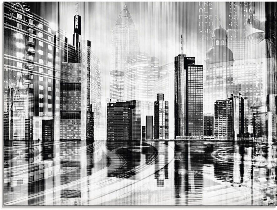 Artland Print op glas Frankfurt skyline collage 01