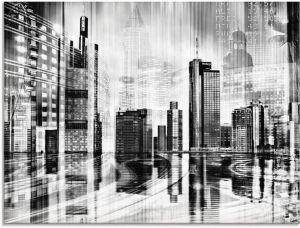 Artland Print op glas Frankfurt skyline collage 01 in verschillende maten