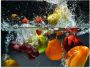 Artland Print op glas Fruit in opspattend water - Thumbnail 1