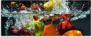 Artland Print op glas Fruit in opspattend water in verschillende maten